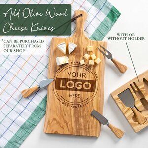 Personalized Olive Wood Board with Handle (17×8 inch)